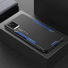 Coque Luxe Aluminum Metal Housse et Bumper Silicone Etui PB1 pour Vivo V20 (2021) Bleu