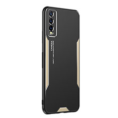 Coque Luxe Aluminum Metal Housse et Bumper Silicone Etui PB1 pour Vivo Y12s (2021) Or