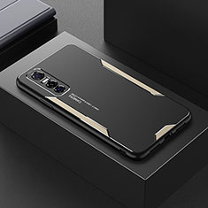 Coque Luxe Aluminum Metal Housse et Bumper Silicone Etui PB1 pour Vivo Y73s 5G Or