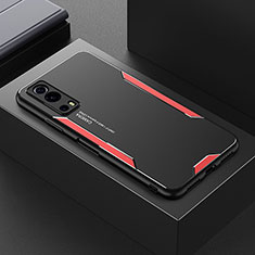 Coque Luxe Aluminum Metal Housse et Bumper Silicone Etui PB1 pour Vivo Y75s 5G Rouge