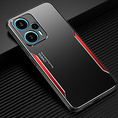 Coque Luxe Aluminum Metal Housse et Bumper Silicone Etui PB1 pour Xiaomi Poco F5 5G Rouge