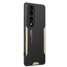 Coque Luxe Aluminum Metal Housse et Bumper Silicone Etui PB2 pour Huawei Honor 70 Pro+ Plus 5G Or