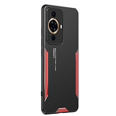 Coque Luxe Aluminum Metal Housse et Bumper Silicone Etui PB2 pour Huawei Nova 11 Ultra Rouge