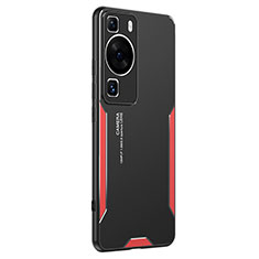 Coque Luxe Aluminum Metal Housse et Bumper Silicone Etui PB2 pour Huawei P60 Pro Rouge