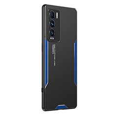 Coque Luxe Aluminum Metal Housse et Bumper Silicone Etui PB2 pour Realme GT Master Explorer 5G Bleu