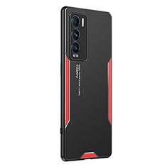 Coque Luxe Aluminum Metal Housse et Bumper Silicone Etui PB2 pour Realme GT Master Explorer 5G Rouge