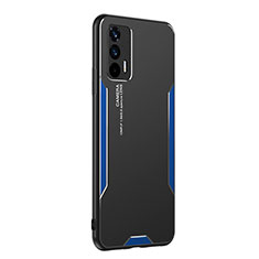 Coque Luxe Aluminum Metal Housse et Bumper Silicone Etui PB2 pour Realme GT Neo 2T 5G Bleu