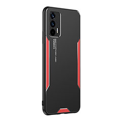 Coque Luxe Aluminum Metal Housse et Bumper Silicone Etui PB2 pour Realme GT Neo 2T 5G Rouge