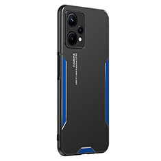 Coque Luxe Aluminum Metal Housse et Bumper Silicone Etui PB2 pour Realme V25 5G Bleu