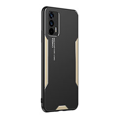 Coque Luxe Aluminum Metal Housse et Bumper Silicone Etui PB2 pour Realme X7 Max 5G Or