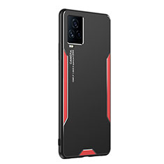 Coque Luxe Aluminum Metal Housse et Bumper Silicone Etui PB2 pour Vivo iQOO 7 Legend 5G Rouge