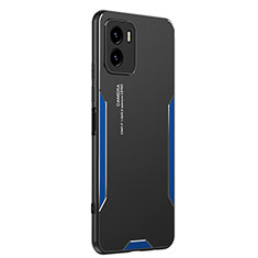 Coque Luxe Aluminum Metal Housse et Bumper Silicone Etui PB2 pour Vivo Y10 Bleu