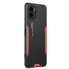 Coque Luxe Aluminum Metal Housse et Bumper Silicone Etui PB2 pour Vivo Y15A Rouge