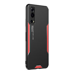 Coque Luxe Aluminum Metal Housse et Bumper Silicone Etui PB2 pour Vivo Y72 5G Rouge