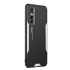 Coque Luxe Aluminum Metal Housse et Bumper Silicone Etui PB2 pour Vivo Y73s 5G Argent