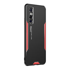 Coque Luxe Aluminum Metal Housse et Bumper Silicone Etui PB2 pour Vivo Y73s 5G Rouge