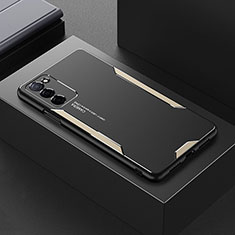 Coque Luxe Aluminum Metal Housse et Bumper Silicone Etui pour Oppo A53s 5G Or