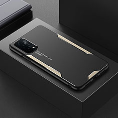 Coque Luxe Aluminum Metal Housse et Bumper Silicone Etui pour Oppo A74 5G Or