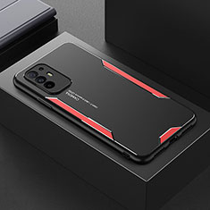 Coque Luxe Aluminum Metal Housse et Bumper Silicone Etui pour Oppo F19 Pro+ Plus 5G Rouge