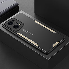 Coque Luxe Aluminum Metal Housse et Bumper Silicone Etui pour Oppo Find X5 Pro 5G Or