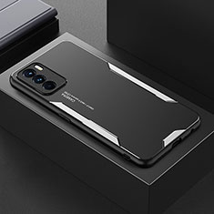 Coque Luxe Aluminum Metal Housse et Bumper Silicone Etui pour Oppo K9 Pro 5G Argent