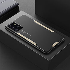 Coque Luxe Aluminum Metal Housse et Bumper Silicone Etui pour Samsung Galaxy A72 4G Or