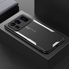 Coque Luxe Aluminum Metal Housse et Bumper Silicone Etui pour Xiaomi Mi 11 Ultra 5G Argent