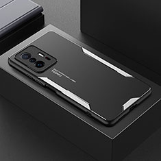 Coque Luxe Aluminum Metal Housse et Bumper Silicone Etui pour Xiaomi Mi 11T 5G Argent