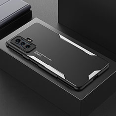 Coque Luxe Aluminum Metal Housse et Bumper Silicone Etui pour Xiaomi Poco F4 GT 5G Argent