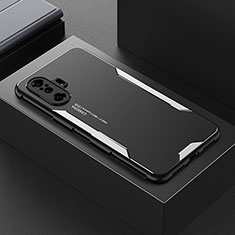 Coque Luxe Aluminum Metal Housse et Bumper Silicone Etui pour Xiaomi Redmi K40 Gaming 5G Argent