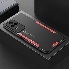 Coque Luxe Aluminum Metal Housse et Bumper Silicone Etui pour Xiaomi Redmi K50 Pro 5G Rouge