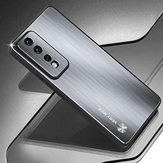 Coque Luxe Aluminum Metal Housse et Bumper Silicone Etui TB1 pour Huawei Honor 80 GT 5G Argent