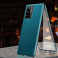 Coque Luxe Aluminum Metal Housse Etui 360 Degres D01 pour Samsung Galaxy S23 Ultra 5G Cyan