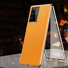 Coque Luxe Aluminum Metal Housse Etui 360 Degres D01 pour Samsung Galaxy S25 Ultra 5G Orange