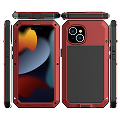 Coque Luxe Aluminum Metal Housse Etui 360 Degres HJ1 pour Apple iPhone 14 Plus Rouge