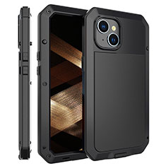 Coque Luxe Aluminum Metal Housse Etui 360 Degres HJ2 pour Apple iPhone 14 Noir