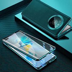 Coque Luxe Aluminum Metal Housse Etui 360 Degres K01 pour Huawei Mate 40E Pro 4G Cyan