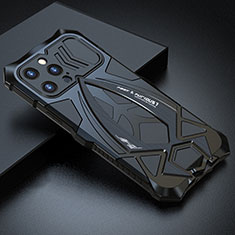 Coque Luxe Aluminum Metal Housse Etui 360 Degres LF1 pour Apple iPhone 13 Pro Noir