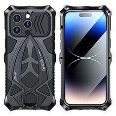 Coque Luxe Aluminum Metal Housse Etui 360 Degres LF2 pour Apple iPhone 14 Pro Max Noir