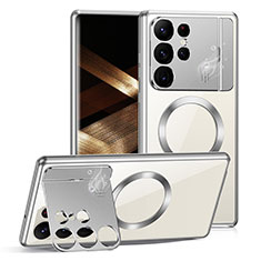 Coque Luxe Aluminum Metal Housse Etui 360 Degres LK1 pour Samsung Galaxy S23 Ultra 5G Argent