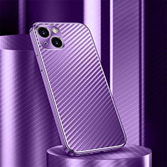 Coque Luxe Aluminum Metal Housse Etui 360 Degres M01 pour Apple iPhone 15 Violet