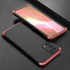 Coque Luxe Aluminum Metal Housse Etui 360 Degres M02 pour Oppo Reno5 5G Rouge et Noir