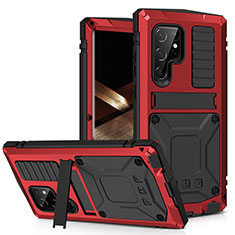 Coque Luxe Aluminum Metal Housse Etui 360 Degres M04 pour Samsung Galaxy S25 Ultra 5G Rouge