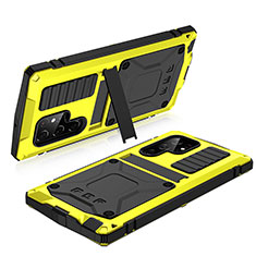 Coque Luxe Aluminum Metal Housse Etui 360 Degres M05 pour Samsung Galaxy S21 Ultra 5G Jaune