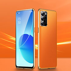 Coque Luxe Aluminum Metal Housse Etui 360 Degres P01 pour Oppo Reno6 Pro 5G India Orange