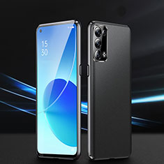 Coque Luxe Aluminum Metal Housse Etui 360 Degres P01 pour Oppo Reno6 Pro 5G Noir