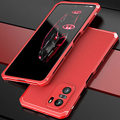 Coque Luxe Aluminum Metal Housse Etui 360 Degres P01 pour Xiaomi Mi 11i 5G Rouge