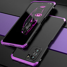 Coque Luxe Aluminum Metal Housse Etui 360 Degres P01 pour Xiaomi Mi 11i 5G Violet