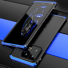 Coque Luxe Aluminum Metal Housse Etui 360 Degres P01 pour Xiaomi Mi 13 5G Bleu et Noir