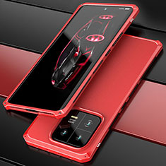 Coque Luxe Aluminum Metal Housse Etui 360 Degres P01 pour Xiaomi Mi 13 Pro 5G Rouge
